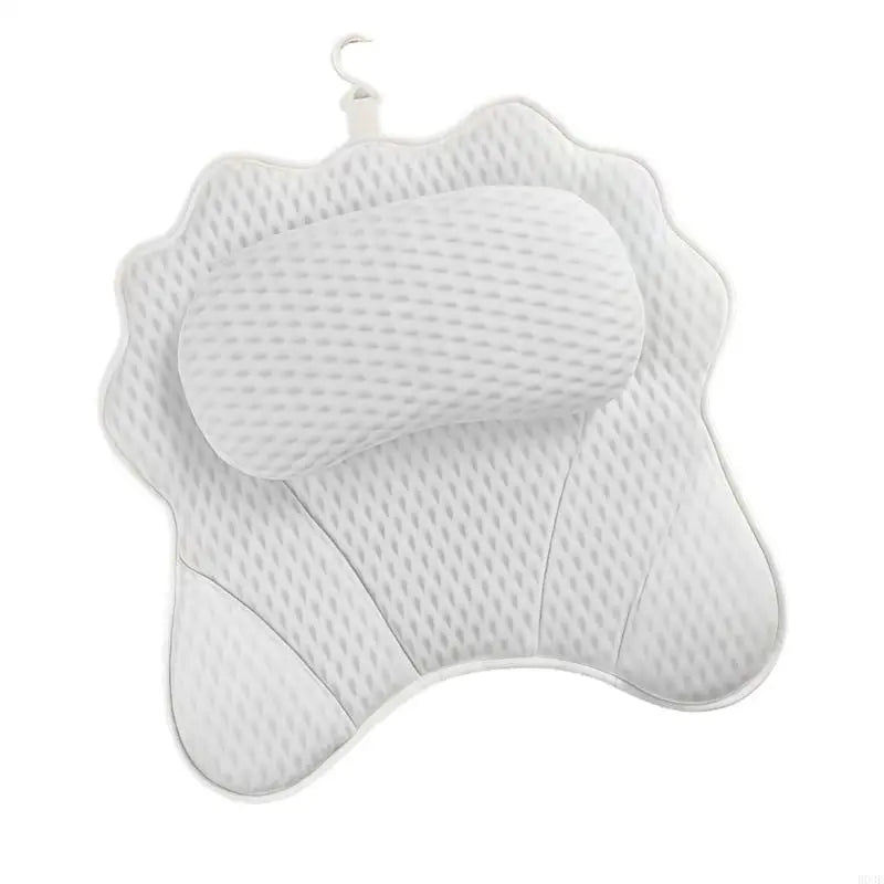 coussin bain blanc gris tissu petits points moderne crochet doux