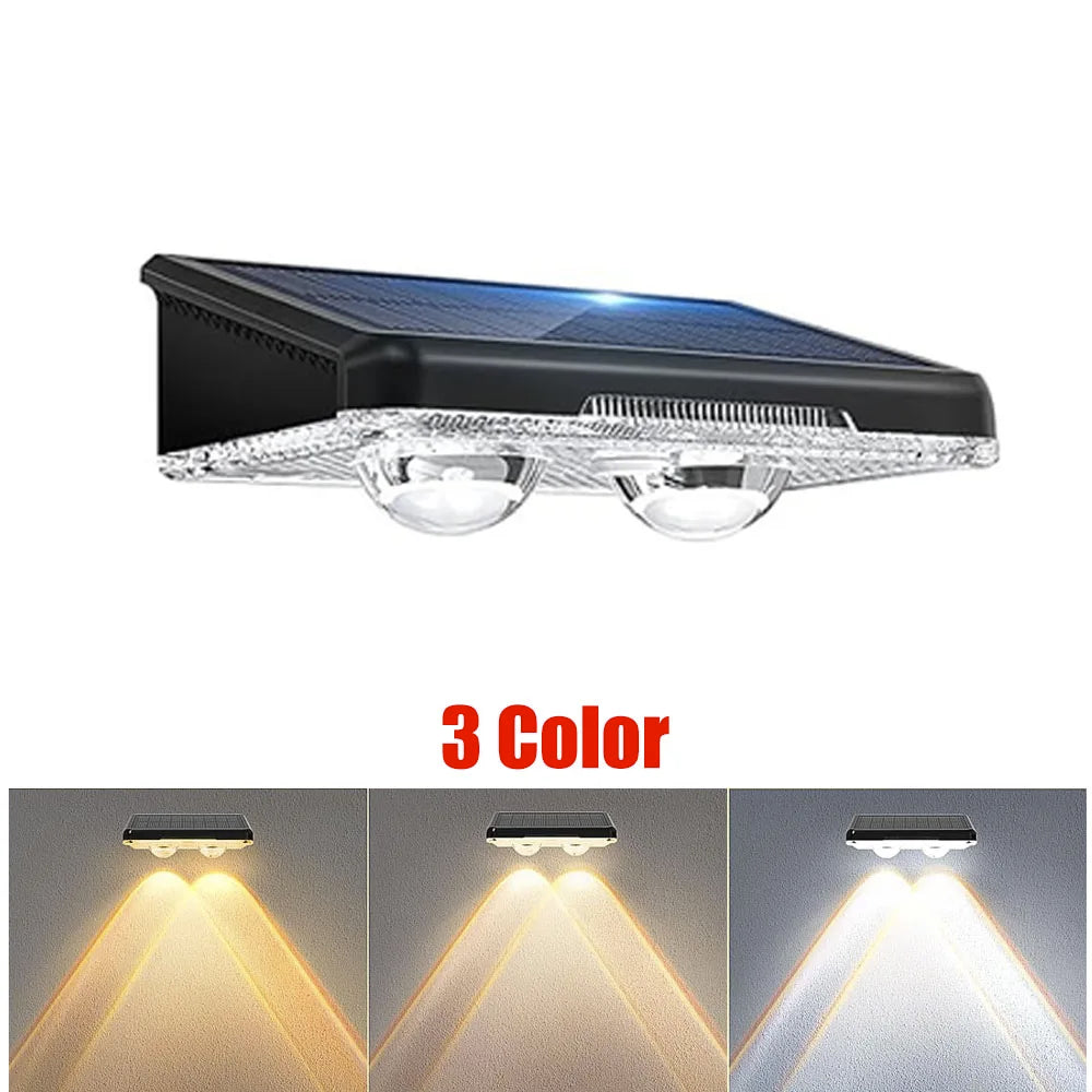 applique murale solaire led moderne noire transparente ip65 couleurs rgb minimalisteextérieur jardin