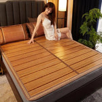 tapis sol marron clair rayures horizontales traditionnel chambre coucher maison