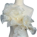 tissu plissé rose clair vert fluo bleu décoration élégante semi transparent fronces dentelle polyester