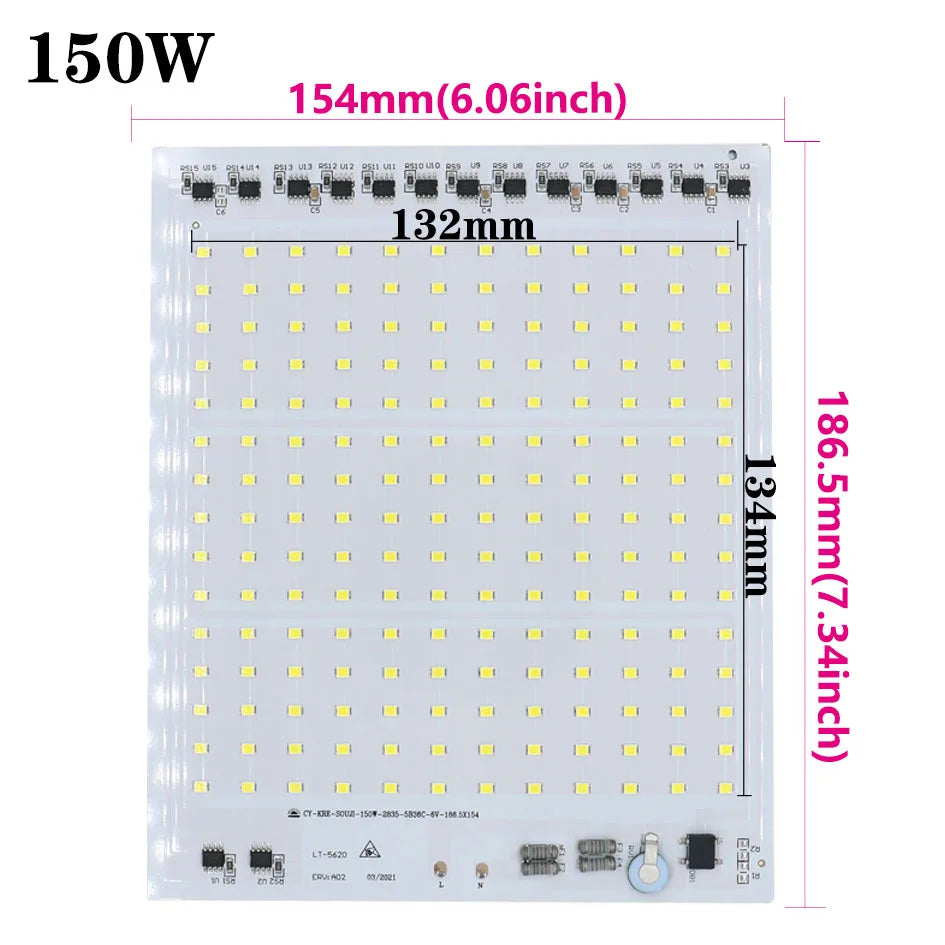 Panneau LED 150W 200W SMD2835 blanc moderne sans pilote 220V smart ic connecteurs commandes