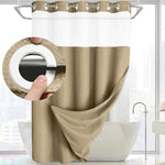 rideau douche moderne noir gris clair texture relief aimants lestés liner intégré tissu opaque