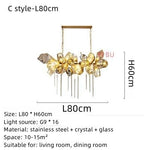 Suspension lumineuse moderne ornementale cristal géométrique ambre blanc chambre salon