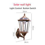 lampe murale solaire led or noir texture metallique verre translucent classique vintage ip55