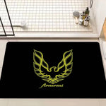 tapis moderne noir phoenix antidérapant graphique passepartout salon chambre 60x90cm