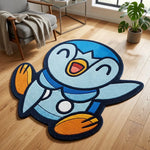 tapis antidérapant anime pokemon pingouin piplup bleu blanc jaune cartoon salon chambre decoration maison