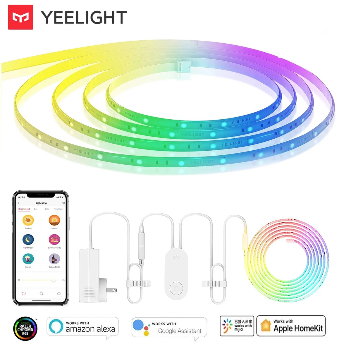 ruban led multicolore adhésif wifi intelligent moderne app mobile led individuelles 2m
