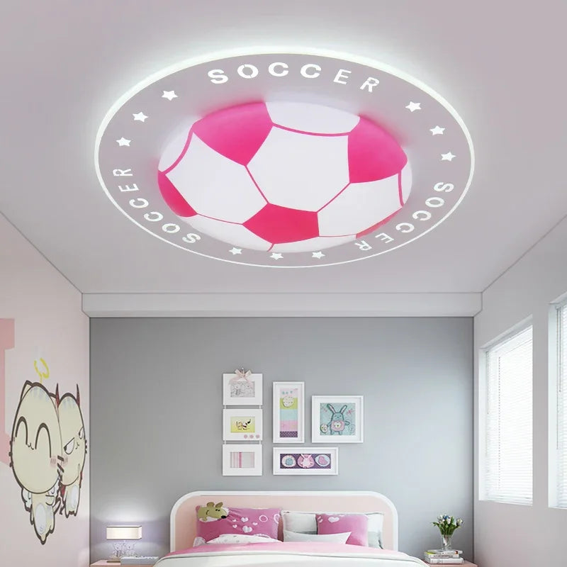 plafonniers football moderne led acrylique hexagones noirs blancs opaques chambre salon
