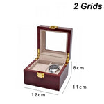 boîtes montres marron foncé compartiments classiques poignées dorées écologiques rangement voyage
