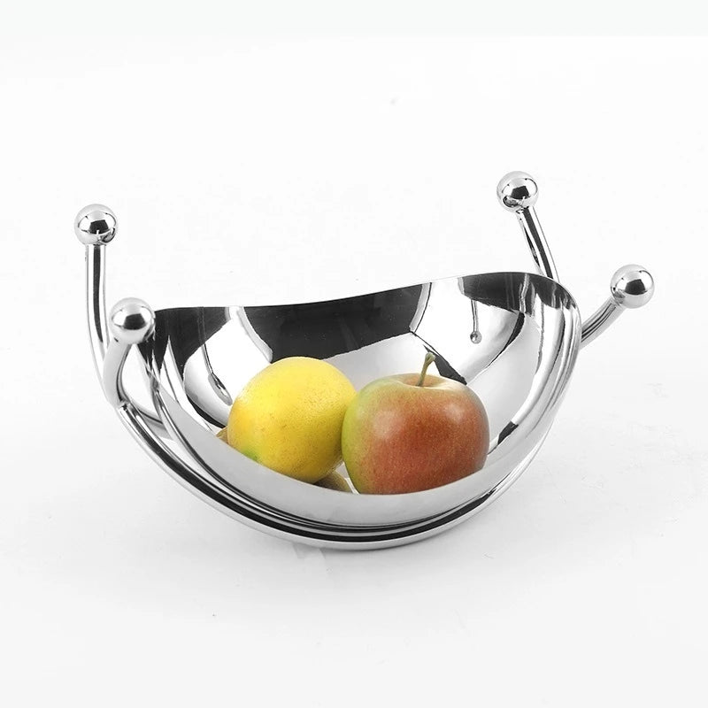 bol fruits argenté moderne acier inoxydable durable élégant facile nettoyer résistant rayures