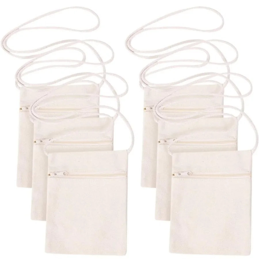 sac bandoulière toile coton beige clair élégants métalliques porte clés cartes monnaie écouteurs simple