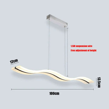 suspension lumineuse moderne blanc ligne ondulée acrylique 90 260V dimmable chambre salon