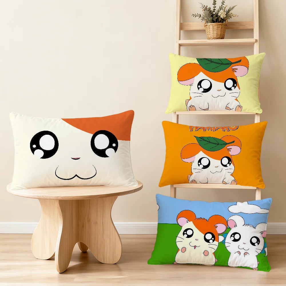 housse coussin rectangulaire souris cartoon kawaii décorative canapé salon chambre maison blanche