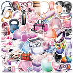 autocollants fitness rose bleu orange violet blanc noir adhésifs décoration sport yoga sac eau