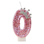 bougies chiffres anniversaire rose pailletées décoratives brillantes adhésives