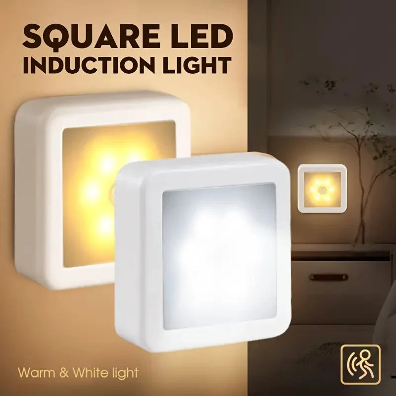 lampe led moderne adhésive rectangle blanc flux lumineux faible veilleuse intelligente contrôlée mouvement sensorielle