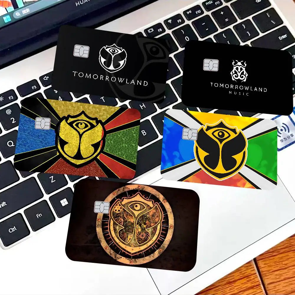protection carte bancaire sticker logo tomorrowland music noir moderne minimaliste