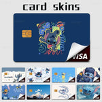 étiquettes carte bancaire stitch dessin animé mignon adhésif réutilisable waterproo