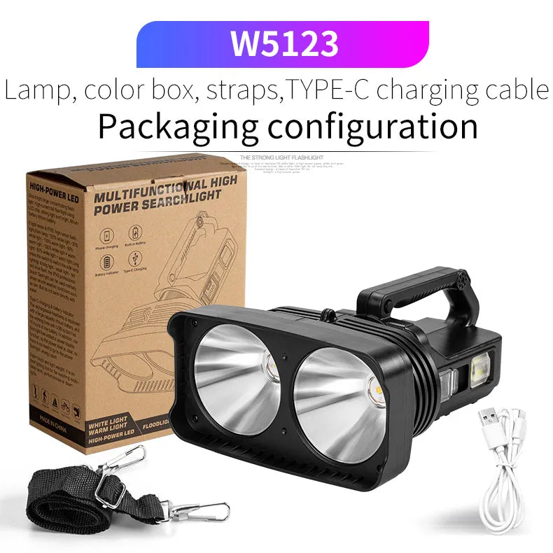 lampe torche noire led rechargeable lumière puissante mode défense self