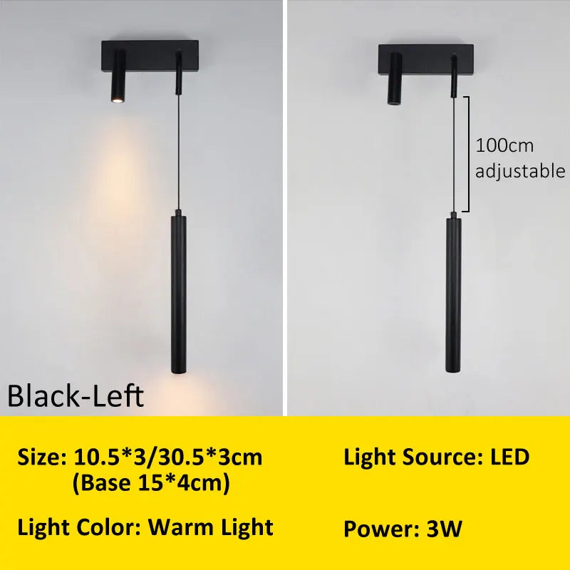 lampe murale moderne noire blanche led cuisine chambre salon entrée 249lm 2000lm 90260v