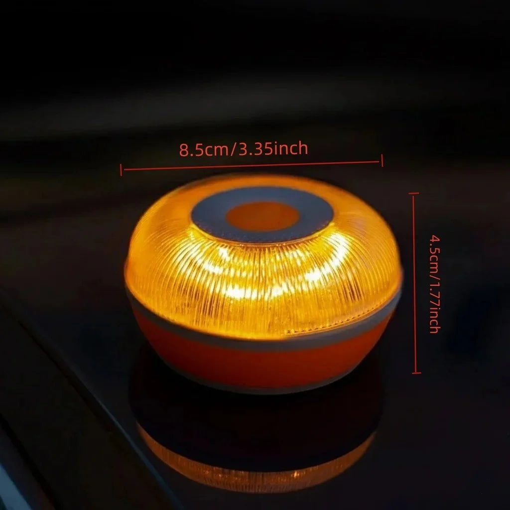 lampe signalisation rechargeable urgence orange blanche aimantée clignotante automatique sécurité moderne compact