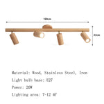 lampe spots bois naturel moderne murale éclairage maison entrée 90 260V LED