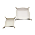 plateau rangement pliable simili cuir moderne orange rose clair vert foncé minimaliste dorés lunettes