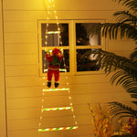 décoration noël lumineuse père noël guirlandes rayures colorées moderne adhésif rouge vert blanc
