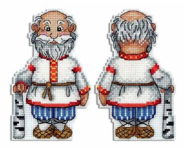 kit broderie motifs russes traditionnels fils coton carton grille taille peluche blanche plié plastique