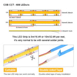 ruban led flexible 608 led 2700k 6500k 12v 24v adhésif double face variable couleur