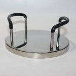 sous verres ronds antidérapants acier inoxydable moderne élégants support rangement bois grainé texturés transparents