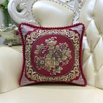 coussin carré brodé fleurs pompons élégant lavable 40x40cm 58x58cm polyester coton
