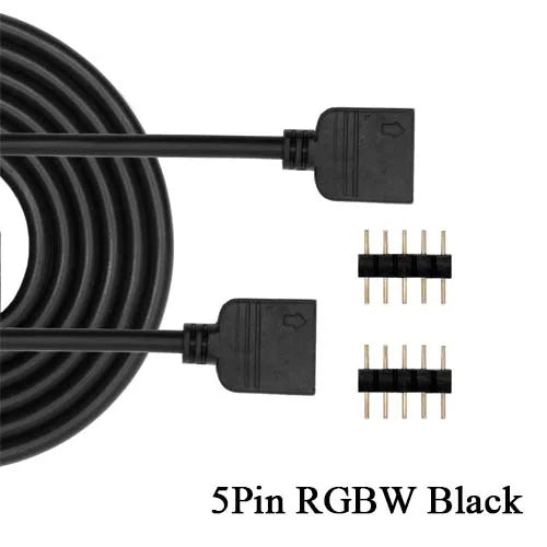 câble d'extension connecteur led rgbw noir blanc bande lumineuse alimentation électrique dc12v