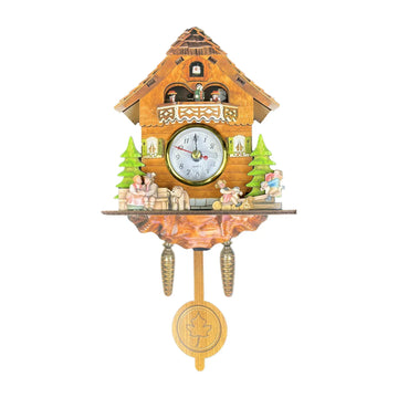 horloge murale bois oiseau feuilles traditionnelle décoration maison pendule aiguille numérique sculptée
