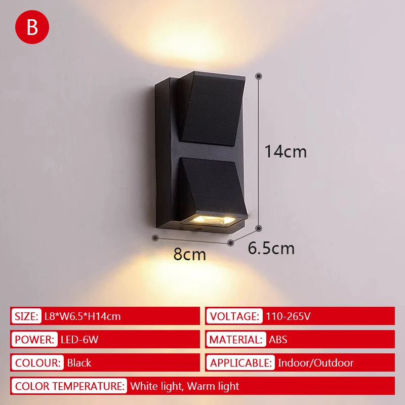lampe murale moderne noire led ip65 étanche 85265v 2492000lm 69cm câble