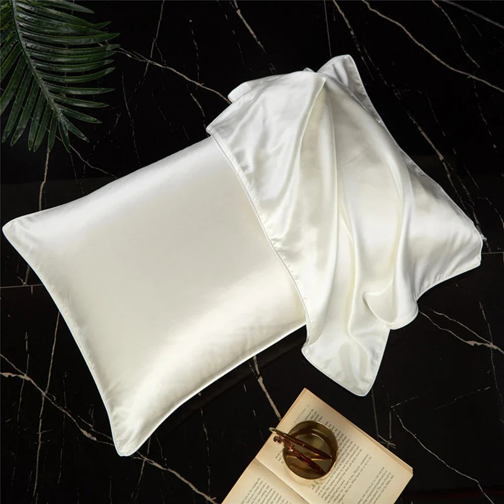 taies d'oreiller soie naturelle couleurs solides élégant satin opacité respectueux environnement simple hospitalière