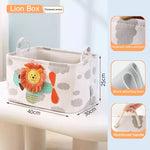 paniers rangement pliant tissu lin motif animaux moderne poignées corde rangement jouets chambre