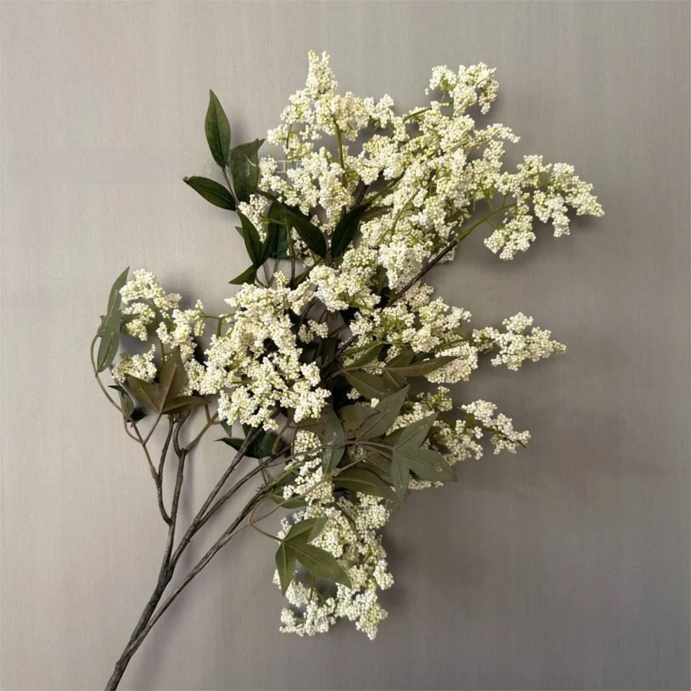 bouquet artificiel rouge foncé vert clair naturel intérieur décoration maison vaseolvablescss