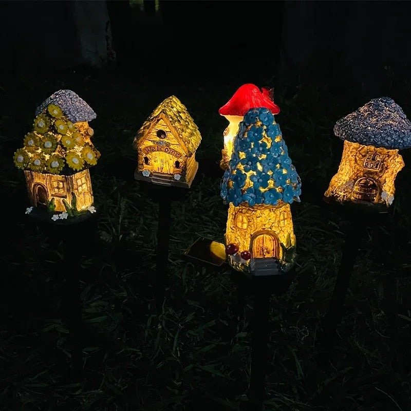 statues solaires décoratives oiseaux chouettes maison fantaisiste blanc marron bleu rouge vertextérieur ip65 led