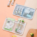 organisateur porte réfrigérateur sac transparent maille polyester réutilisable moderne crochet étiquette rangement cuisine