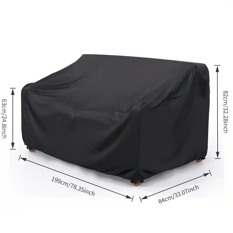 housse canapé moderne noire imperméable boucle corde ajustable 153x87cm 199x84cm