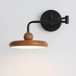 lampe murale moderne noire grain bois fixée chambre entrée étude cuisine