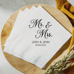serviettes papier mariage fiançailles blanc imprimé minimaliste élégant plissé 50 pièces occasionnelle festive