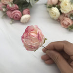 décoration intérieure vintage bouquet roses soie romantique mariage fleurs artificielles feuilles vertes tringle