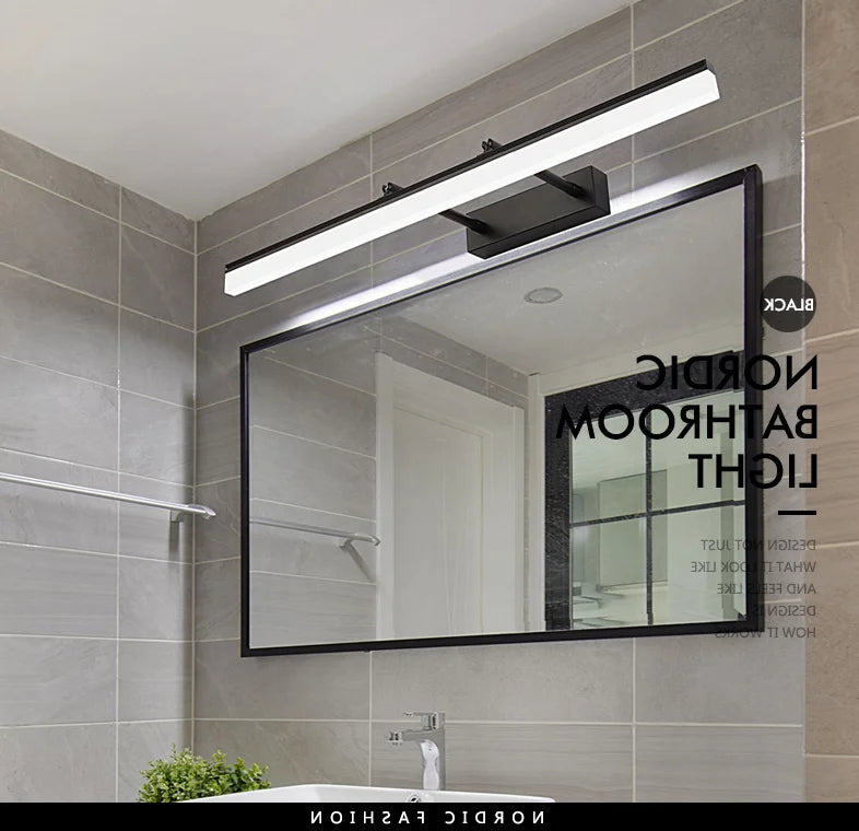 lampe salle bain moderne blanc noir rectangulaire minimaliste fixée mur 40cm