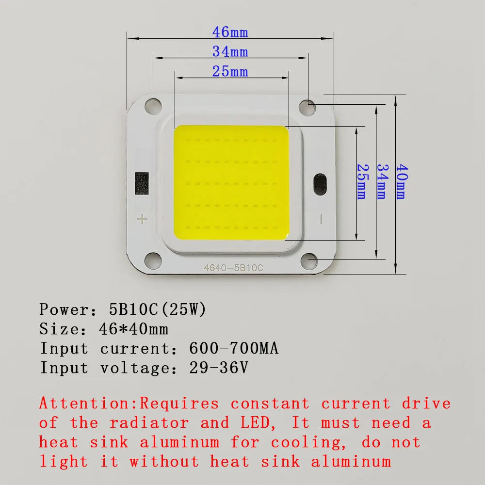 éclairage led module 46mm 40mm blanc jaune moderne fixe 50w 60w 70w