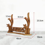 support étagère sabres bois sculpté motifs floraux moderne vis fixations noir
