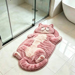 tapis rose clair chat doux pelucheux moderne salon chambre décoration polaire polyester