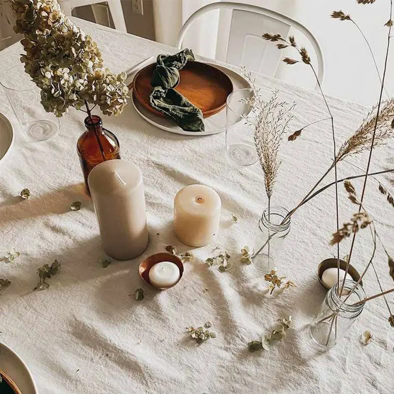 nappe table classique blanc imperméable polyester dimensions variées fêtes familiales toute l'année