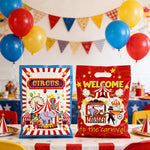 sacs fête thème cirque animaux ballons étoiles dorées poignée détachable multicolore anniversaire baby shower